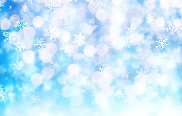 Light, snow, snowflakes, glare, background, blur, texture, Christmas
