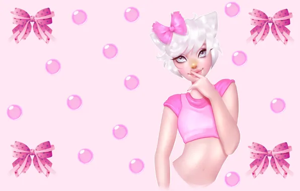 Anime, art, ears, human, kitty, Tricia Loren, Humanitaria, Hello kitty