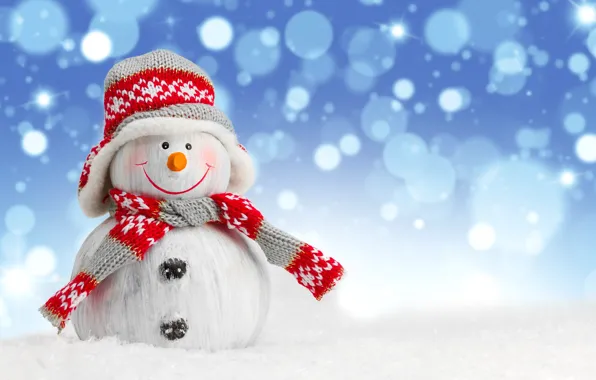 Picture winter, snow, New Year, snowman, Christmas, winter, snow, Merry