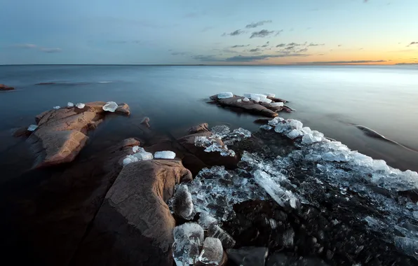 Landscape, nature, lake, ice