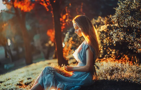 Picture summer, nature, face, hair, dress, Polina