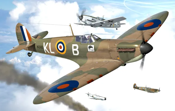 UK, fighter-interceptor, Battle of Britain, Raf, Carlos Alonso, Supermarine Spitfire Mk.IA
