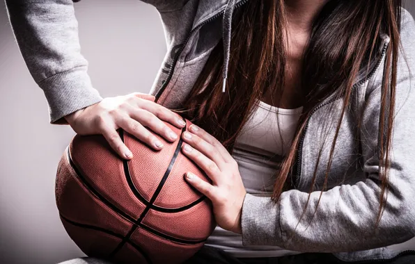 Basketball, woman, ball