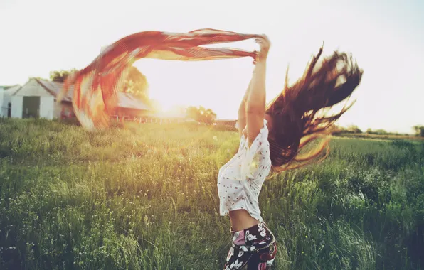 Summer, girl, shawl