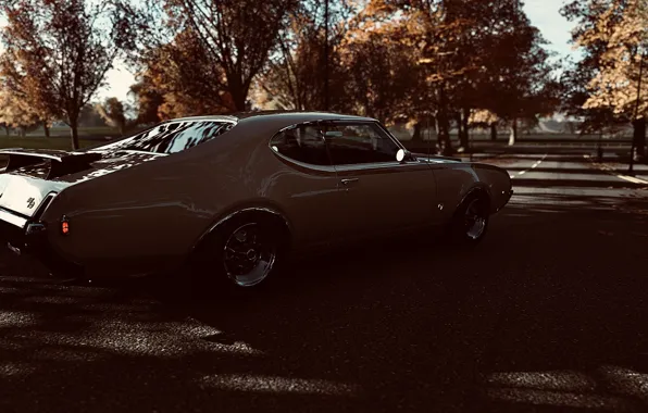 HDR, Autumn, Game, Oldsmobile, Muscle Car, Trees, Leaves, Hurst