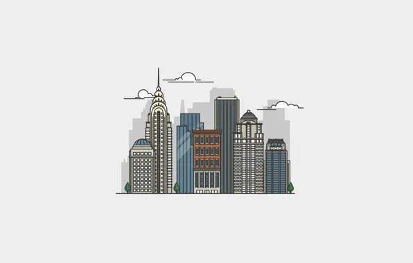 Picture city, the city, New York, Manhattan, skyscrapers, Manhattan, New York City, Chrysler Building