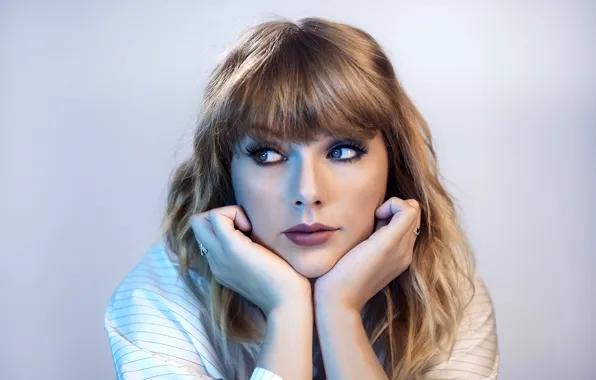 Picture pose, background, portrait, makeup, hairstyle, singer, Taylor Swift, beauty