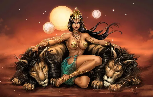 Girl, art, East, beast