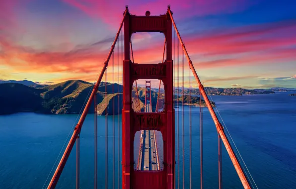 Picture bridge, support, San Francisco, Golden Gate, USA