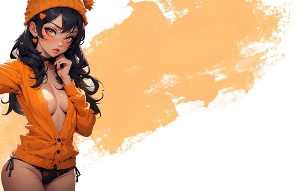Kawaii, girl, hot, sexy, panties, hat, sexy girl, anime