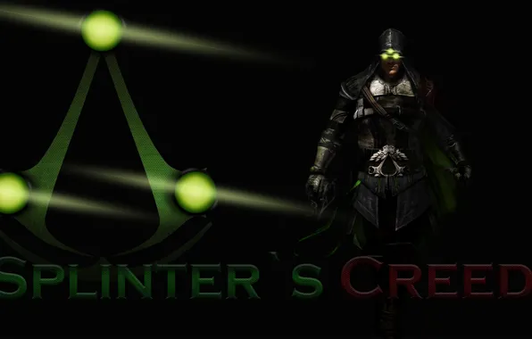 Picture green, logo, Assassin's Creed, Splinter Cell, mix
