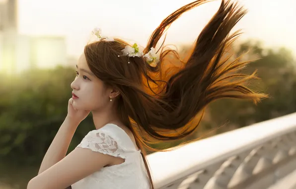 Summer, girl, mood, Asian