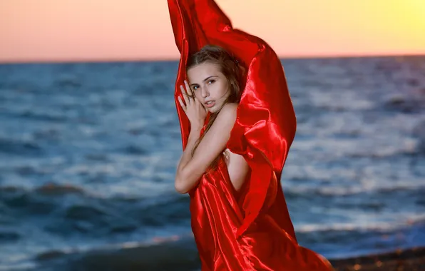 Model, Ocean, Wrap, It Tan, On The Beach