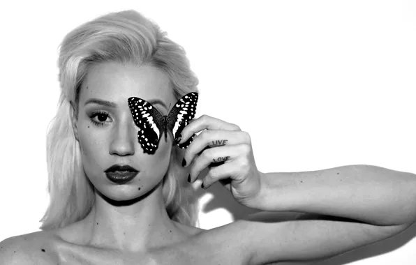 Butterfly, tattoo, musician, hip hop, Iggy Azalea