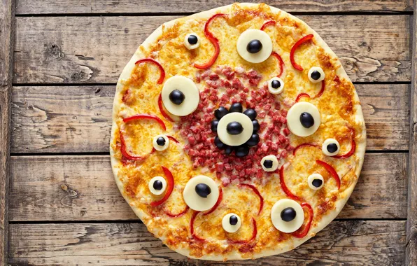 Cheese, pepper, pizza, olives, sausage, cakes, peppers, cheese