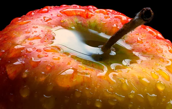 Drops, background, Apple