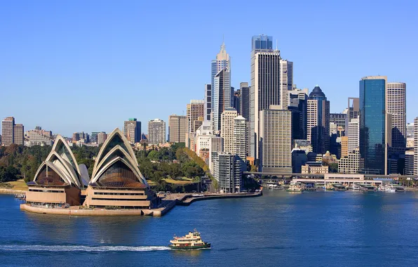 Picture sea, the sky, landscape, nature, the city, river, the building, Sydney