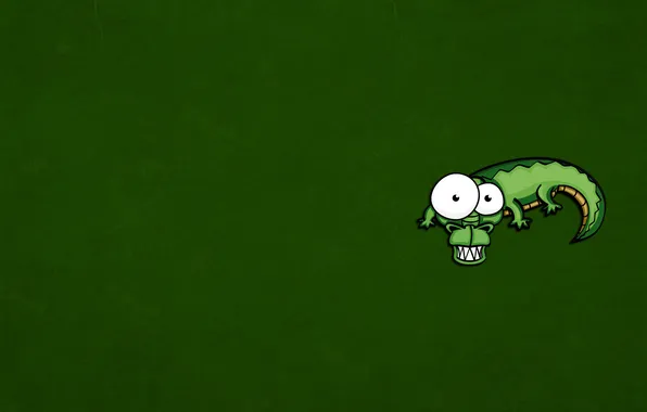 Picture green, minimalism, crocodile, lizard, eyed, toothy, Crocodile