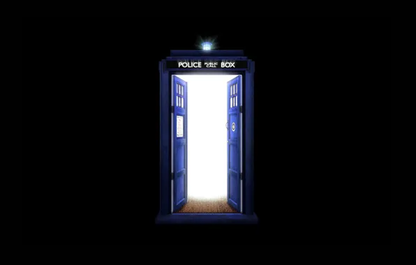 Booth, black background, Doctor Who, Doctor Who, The TARDIS, TARDIS