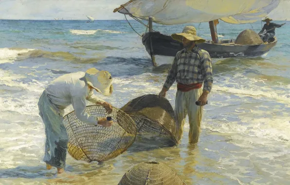 Picture 1895, Spanish painter, Valencian fisherman, Valencian fisherman, Joaquin Sorolla and Bastida, Spanish painter, Joaquin Sorolla …