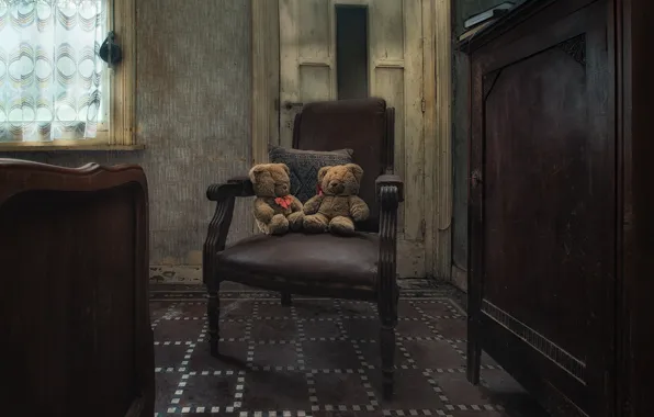 Room, toys, chair, Teddy bears