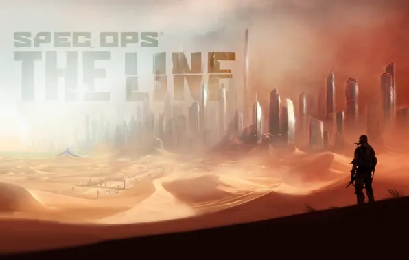 Picture the city, desert, soldiers, Spec Ops : The Line