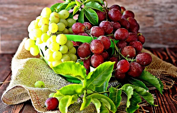 Grapes, fruit, leaves, leaves, fruit, grapes
