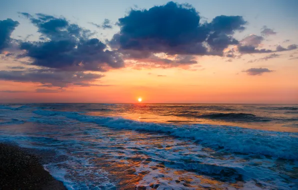 Picture sea, beach, sunset, beach, sea, sunset, seascape, beautiful