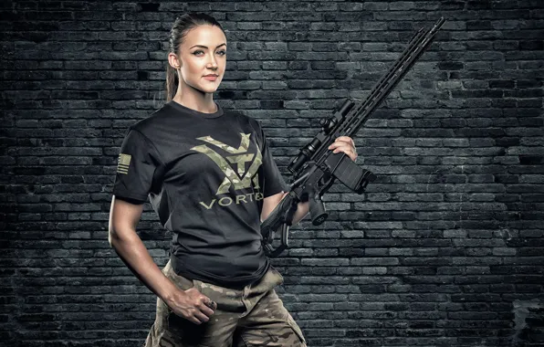 Picture look, girl, background, assault rifle