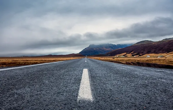 Picture the storm, clouds, mountains, grey, home, Iceland, Ring road