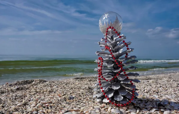 Sea, balls, holiday, balls, coast, beads, shell, herringbone