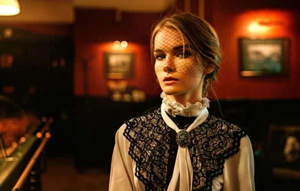 Picture girl, veil, based on the movie, George Chernyadev, Irina Regent, The Pride and Prejudice