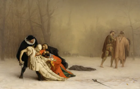 Picture picture, costume, sword, genre, Jean-Leon Gerome, The Duel After The Masquerade
