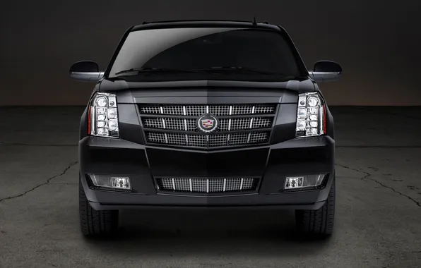 Picture black, lights, Cadillac, jeep, SUV, twilight, Escalade, the front