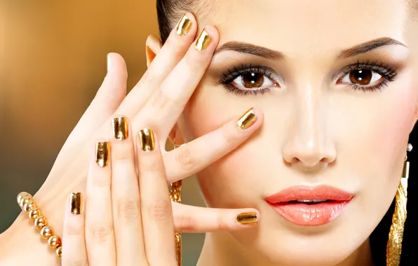 Look, girl, face, hair, hands, makeup, tail, blush