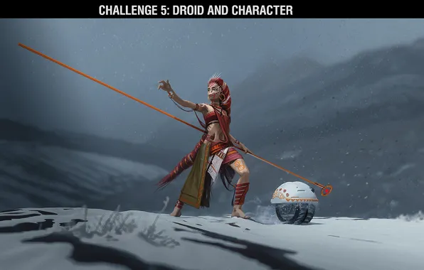 Robot, being, pole, challenge, droid and character