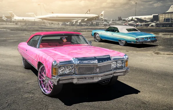 Pink, turquoise, Chevrolet Impala 1967, Chevrolet Caprice