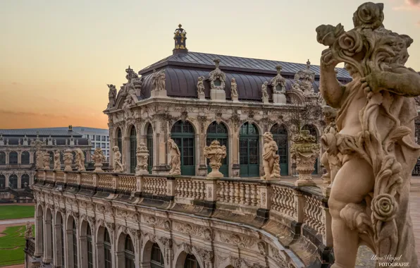 Picture Germany, Dresden, architecture, Germany, Palace, Dresden, sculpture, Dresdner Zwinger