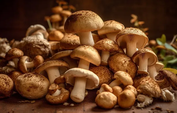 Light, mushrooms, Board, slide, a lot, mushrooms, a bunch, AI art