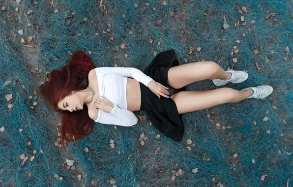 Sexy, pose, model, panties, skirt, makeup, figure, hairstyle