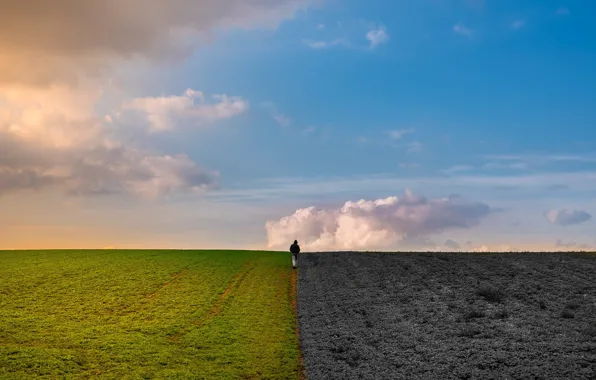 Wallpaper Field, The Sky, Earth, People For Mobile And Desktop.