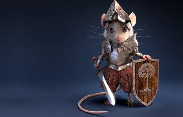 Sword, mouse, art, shield, knight, armor, children's, Knight Mouse