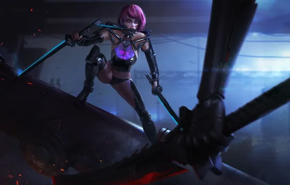 Girl, Girl, Sword, Fantasy, Art, Art, Fiction, Figure