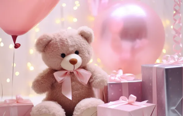 Balls, light, lights, balloons, pink, holiday, gift, balls