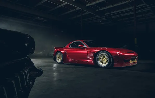 Mazda, Red, Front, RX-7, Rocket, Bunny