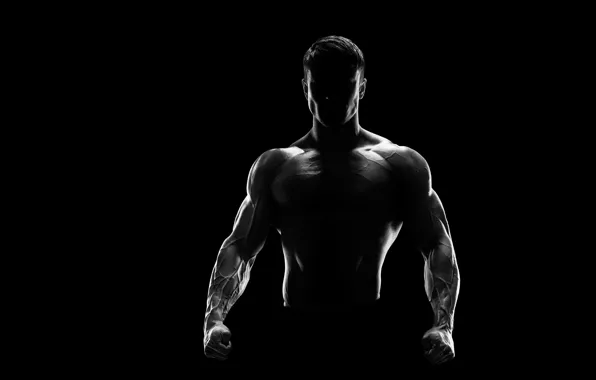 Power, sport, black, silhouette, male