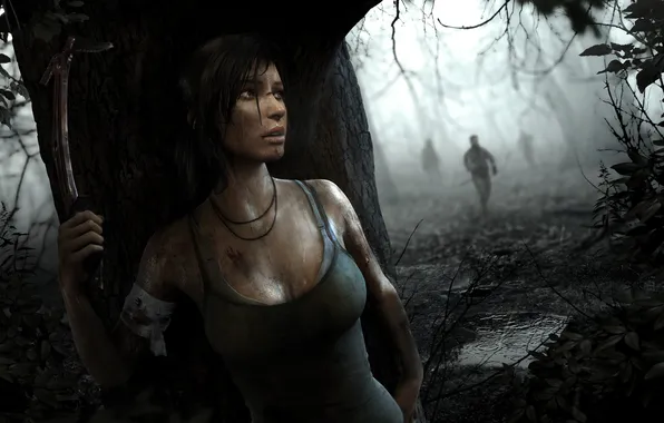 Forest, girl, the bandits, Tomb Raider, Lara Croft, Tomb raider