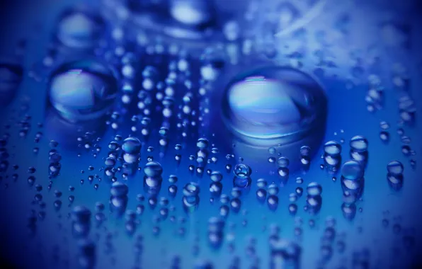Water, drops, blue