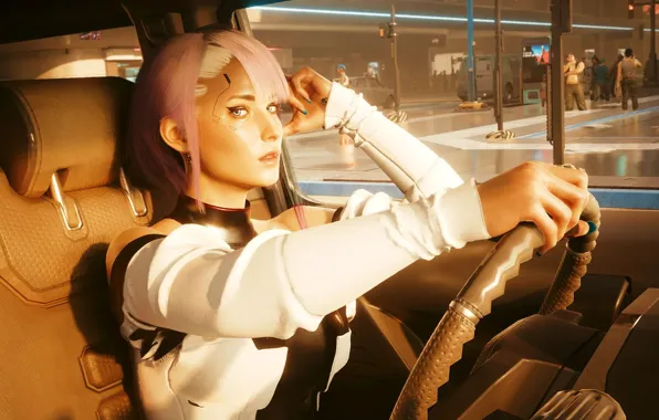 Machine, look, window, girl, Lucy, Cyberpunk 2077, Cyberpunk Edgerunners, MaruhitoSensei