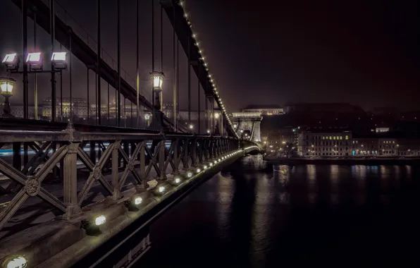 Night, Budapest, Chain Bridge